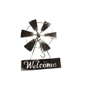 Metal welcome wind chime decor signs garden metal decor black/gray